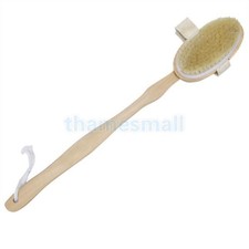 Bath Shower Body Back Massage Spa Bristle Brush Scrubber w/ Long Wooden Handle