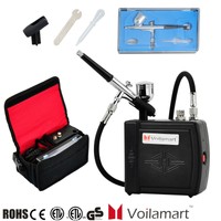 Voilamart Airbrush Kompressor Komplett Set Airbrushpistole Double Action Pistole