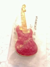 Vintage Billy Squier Pinback Red Guitar Pin