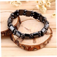 Fashion Black Magnetic Hematite Healing Mens Womens Loose Beads Bracelet SH