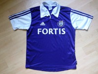 RSC ANDERLECHT TRIKOT SOCCER JERSEY FORTIS ADIDAS 164  KIDS BELGIUM RARE TOP!
