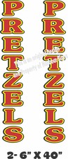 Pretzels Vertical Decal 40" x 6" each Cart Concession Trailer Food Truck