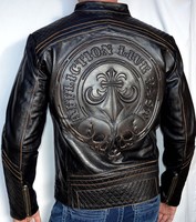Affliction Black Premium - LEMMY - Men's Leather Biker Jacket - NEW - Black