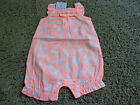 CARTER'S girl sz 9 months NWT one-piece bunny jumpsuit/romper peach & white 