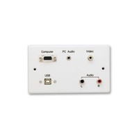 SG194-PLASTIC WITH CONNS - WALL PLATE, 2 GANG, VGA/VIDEO/AUDIO/USB