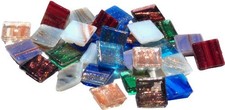 Mosaic Mercantile Mini Metallic Assorted Glass Tile, 1-pound Metmini1