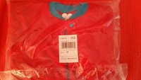 NWT Childrens Place Footed Turquoise/Red Blanket Microfleece Sleeper Pajamas