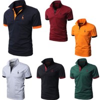 Herren Slim Fit Kurzarm Freizeit Polohemden T-shirt Fashion V Ausschnitt T-Shirt