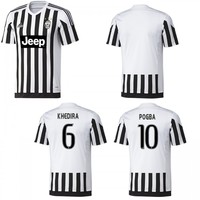 adidas Juventus Turin Home Heimtrikot 2015/2016 weiß/schwarz KHEDIRA POGBA