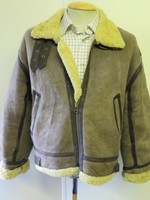 Vintage B3 Real Shearling Sheepskin Bomber Aviator Leather Jacket M 38" Euro 48