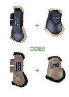 Sparset Gamaschen und Streichkappen Teddy mit Fell, Größe: Pony oder VB/WB