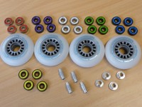 ** NEU **   8x Wheel 80mm/85A + 16x Lager ABEC7 + 8x AluSpacer  ** NEU **