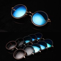 Polarisiert Rundbrille Sonnenbrille Retro Vintage Hippie Verspiegelt Unisex