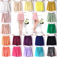 ♥Damen♥Rock♥Chiffon♥Sommerrock♥20 Farben♥Kurz Rock♥Minirock♥Freizeit♥Party♥
