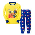 NEW KIDS TODDLER LONG SLEEVE PAJAMAS SLEEPWEAR SETS MINION T-SHIRT+PANTS OUTFIT