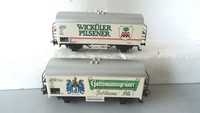 Märklin 2 Bierwagen Gottsmannsgrüner Jubiläums Pils und WICKÜLER PILSENER