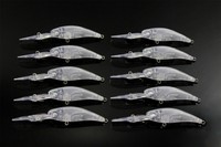 10pcs Unpainted Flash Minnow  Heilbutt Wobbler 10,3cm 8,06g