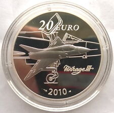 France 2010 Marcel Dassault 20 Euro Piedfort Silver Coin,Proof
