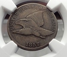 1857 Flying Eagle Cent - United States of America Antique USA Coin NGC i58127
