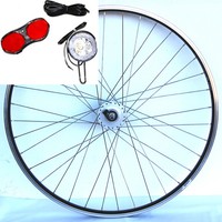 28" Vorderrad schwarz Komplett-Set mit Nabendynamo Umrüstkit Union LED 20 Lux 