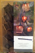 10 BRONZE COLOR METAL MESH LANTERN  STRING LIGHTS  RV PARTY PATIO IN OR OUTDOOR