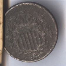 Rarity 1868, Rev Of '68 Shield Nickel * Fs-906 * Step-Tail Variety Rotated