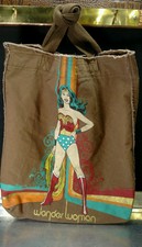 RARE LNC Vtg Signed Rickshaw Bagworks DC Comics Wonder Woman Canvas Bag USA
