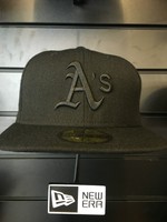 NEW ERA 59 FIFTY MLB Cap  Cap / Fitted Cap Black On Black Oakland Athletics 