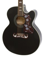 Epiphone EJ-200CE Elektroakustische Gitarre, Schwarz (NEU)