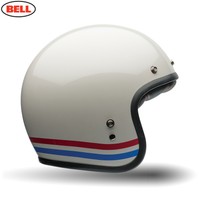 Bell 2016 Custom 500 Open Face Motorcycle Helmet (Stripes Pearl White)