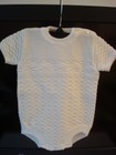 BABY BOY'S WHITE KNIT ACRYLIC 1 PIECE 1-4 months