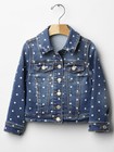 NWT BABY GAP TODDLER GIRLS DOT KNIT DENIM JACKET 3T ADORABLE!!