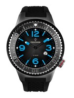 POSEIDON Herren-Armbanduhr XL Slim Analog Silikon UP00390 Schwarz UVP 139,- €