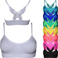 Mädels Damen Bh Neon Farben Bra Sport Bustier TOP Unterwäsche S M L XL