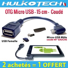 Cable Adaptateur Micro Usb OTG Host Coudé pr Samsung Galaxy Ace / Mini 2 / Nexus