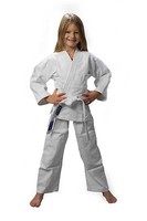 AKTION JUDOAnzug weiß Judo-Anzug NEU 150, Reiskornwebung mit Gürtel