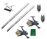 Karpfen Angelset  Karpfenset 2 x Karpfenrute  2 Rollen Rod Pod 2 Bissanzeiger 