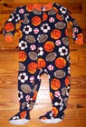 Boys CARTER'S Blue & Orange Fleece Sports Athletic Ball Footies Pajamas Size 2T