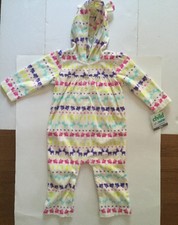 Girls Size 18 Month Child Of Mine Footed Fleece Zip-Up Sleepers NWT