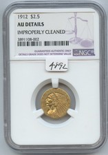 1912 $2 1/2 Indian Gold (#4892) Ngc Au Dtls Cleaned Carefully Check out the Phot