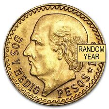 Mexican 2 1/2 Pesos Gold Coin - Random Year Coin - Sku #1047
