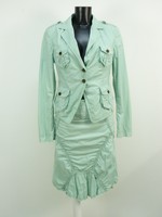 IQ DAMEN KOSTÜM Gr. 38 / GRÜN & 100% BAUMWOLLE - ELEGANT    ( L 3402 )