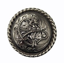 Western Equestrian Cowgirl Decor Old Silver Rope Cowgirl Concho's 1 1/2 "
