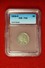1918-D ICG  F15 BUFFALO Nickel!! #AD