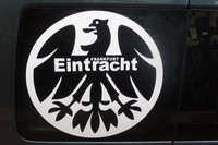 Eintracht Frankfurt SGE Aufkleber Riesig Adler Wappen 50 cm weiss   Carbon