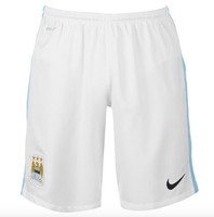 Nike Manchester City Heim Home Hose Shorts 2015 2016 Weiß Blau alle Größen Neu