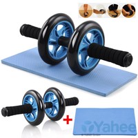 Bauchtrainer-Roller AB-Wheel Bauchmuskeltrainer mit Fitnessmatte 
