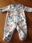 Carter's 3 Months Boys White/Blue Helicopter Fleece Sleeper Pajamas