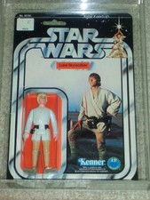 Vintage Star Wars 1978 AFA 75/80/85 LUKE SKYWALKER FARMBOY ANH 12 BACK-B MOC CLR