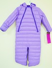 Hawke and Co Sport Snowsuit Purple Quilted Footed Hood Zip Closure Coat Down